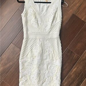 Calvin Klein Ivory Lace Midi Sheath Dress